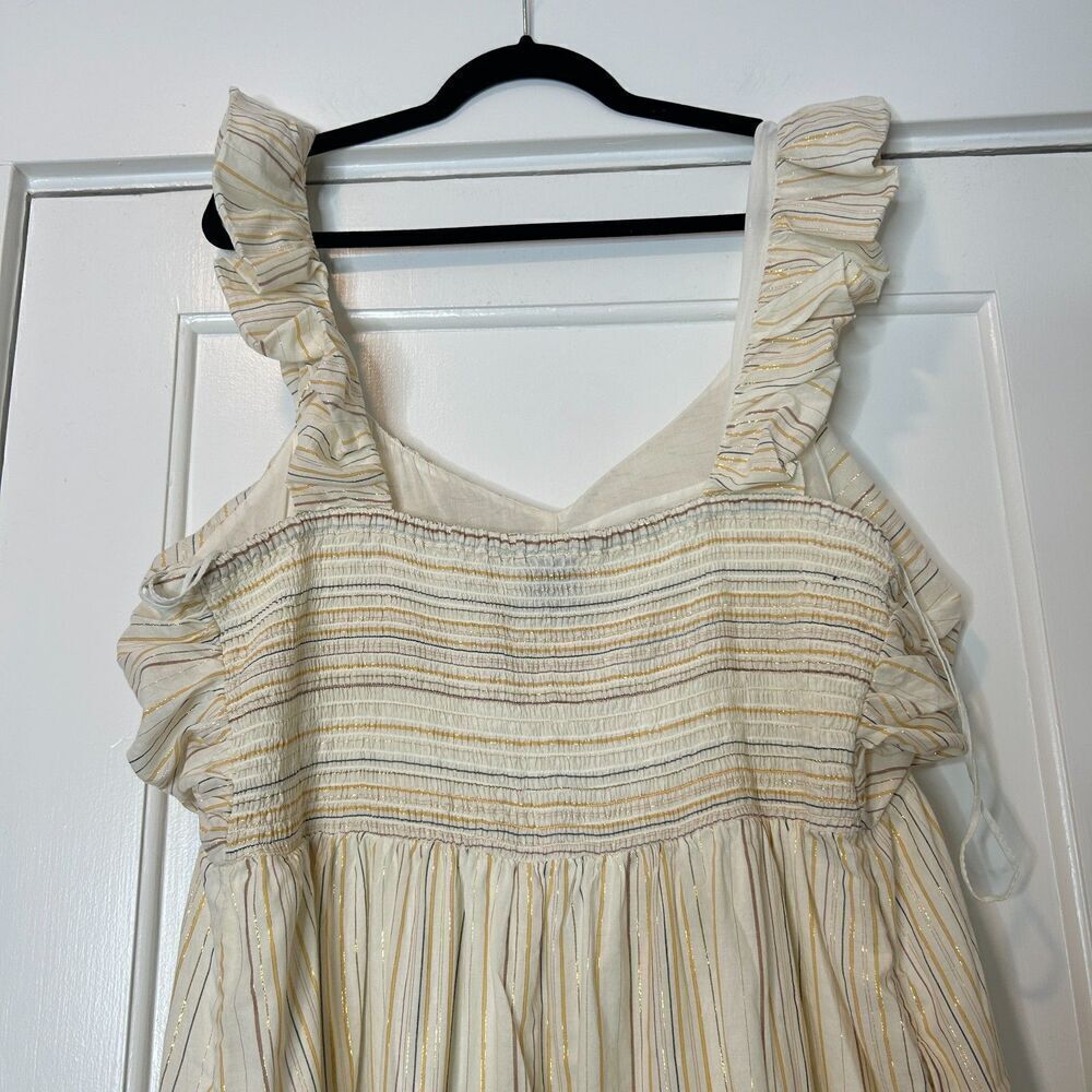 NEW Gap Ruched Tiered Striped Midi Dress Size XXL - Picture 6 of 11